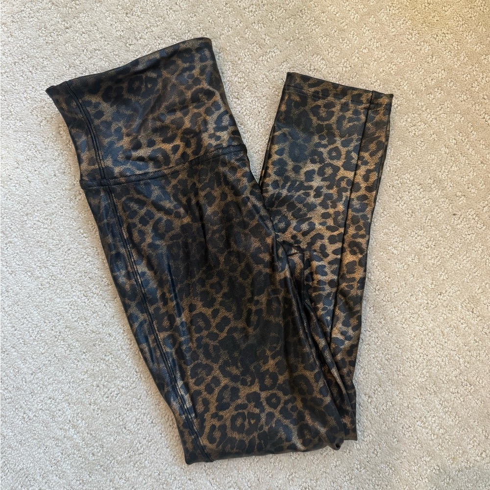 SPANX Animal Print Faux Leather Leggings